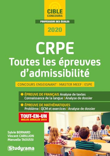 CRPE 2020 Toutes les épreuves d'admissibilité: Professeur des écoles