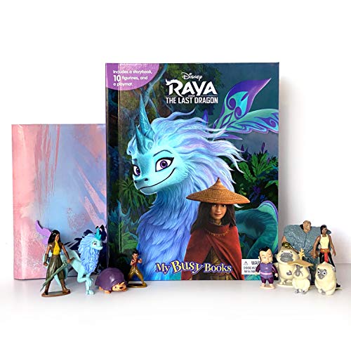 Disney Raya and the Last Dragon My Busy Books - Storybook, 10 figurines, playmat