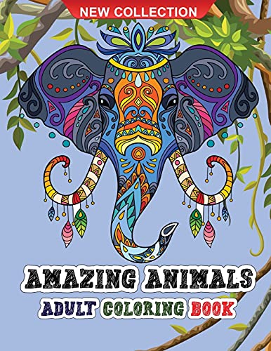 Amazing animals adult coloring book