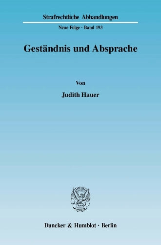 Gestandnis Und Absprache
