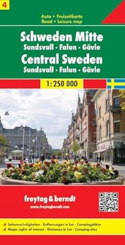 Sweden Central - Sundsvall - Falun - Gavle Sheet 4 Road Map 1:250 000