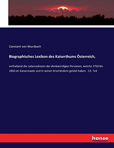 Biographisches Lexikon des Kaiserthums OEsterreich,