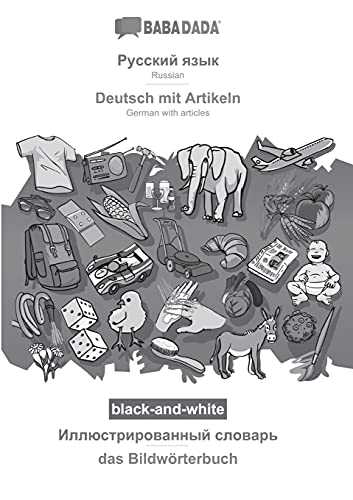 Russian (in cyrillic script) - Deutsch mit Artikeln, visual dictionary, BW