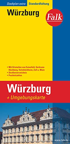 Falk Stadtplan Extra Standardfaltung Wuerzburg: Mit Ortsteilen von Estenfeld, Gerbrunn, Höchberg, Veitshöchheim, Zell a. Main. Standardfaltung