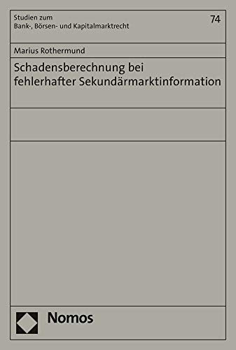 Schadensberechnung Bei Fehlerhafter Sekundarmarktinformation