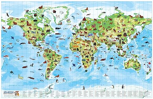 Children's Wall Map: World of Animals