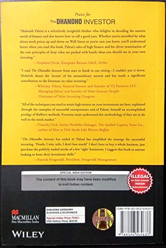 The Dhandho Investor: The Low-Risk Value Method to High Returns