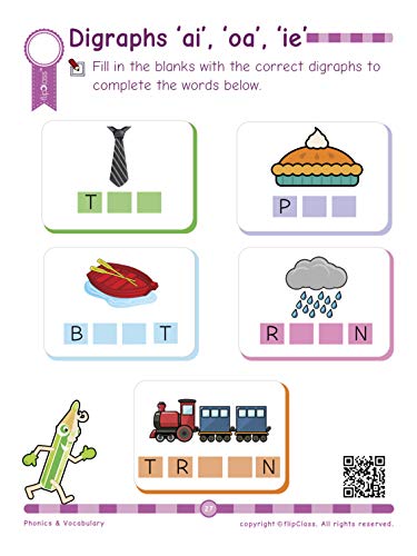 Phonics Vocabulary II Kindergarten Workbook Little Genius Series Learn Blend Sounds Sight Words Phonics Activities Vocabulary and Reading yearsenglish