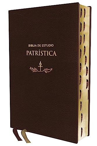 Rvr, Biblia de Estudio Patrística, Leathersoft, Marrón, Interior a DOS Colores, Con Índice, Palabras de Jesús En Rojo, Comfort Print