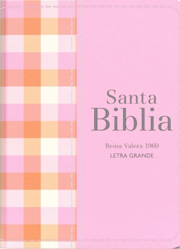 Biblia Rvr 1960 Compacta Símil Piel Cuadros Rosa Claro (Bible Rvr 1960 Compact Size Leatherlike Light Pink Checked Pattern (Spanish Edition)