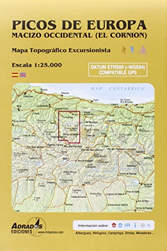 Picos de Europa - Macizo Occidental (El Cornion) 1:25,000 NE of Leon, northern Spain