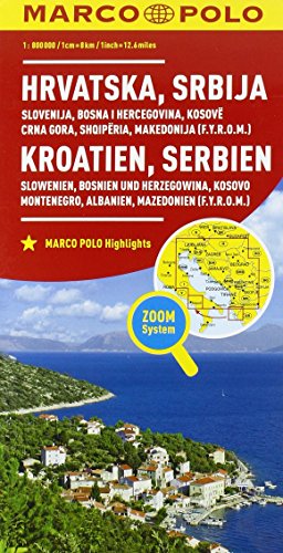 Slovenia, Croazia, Serbia, Bosnia Erzegovina 1:800.000