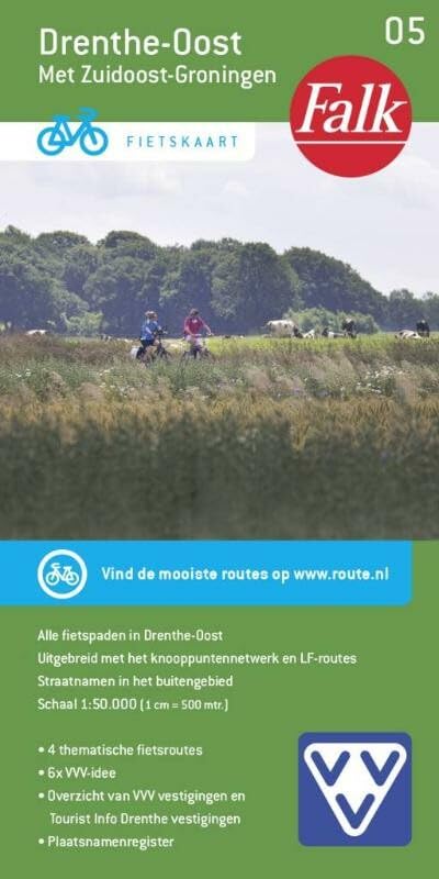 Drenthe-Oost 5 cycle map: met Zuidoost-Groningen (Falkplan fietskaart, 5)