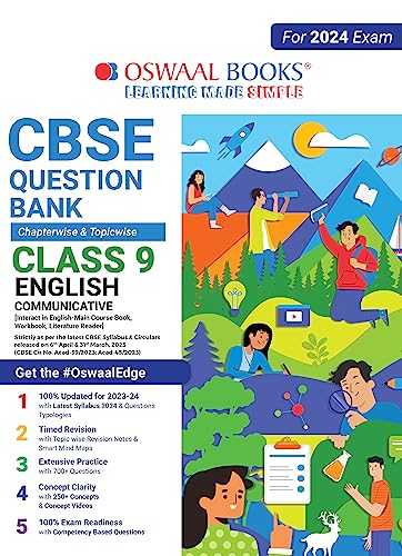 Oswaal CBSE Class 9 English Communicative Question Bank (2024 Exam)