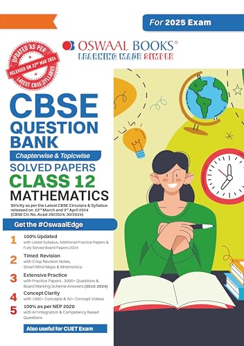 CBSE Question Bank Chapterwise and Topicwise SOLVED PAPERS_Class 12_Mathematics_For Exam 2024-25