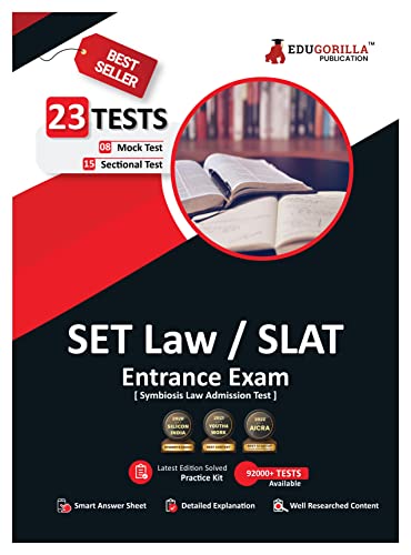 SET Law/SLAT (Symbiosis Law Admission Test) Entrance Exam 2023 - 8 Mock Tests and 15 Sectional Tests with Free Access to Online Tests