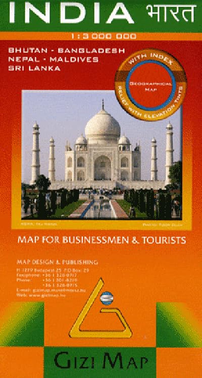 India geographical map + Bhutan Bangladesh Nepal Maldives Sri Lanka