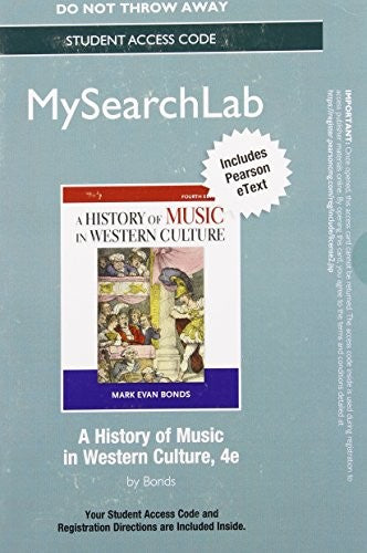 MyLab Search with Pearson eText -- Standalone Access Card -- for History of Music in Western Culture