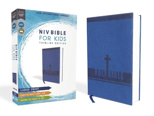 NIV, Bible for Kids, Large Print, Leathersoft, Blue, Red Letter, Comfort Print
