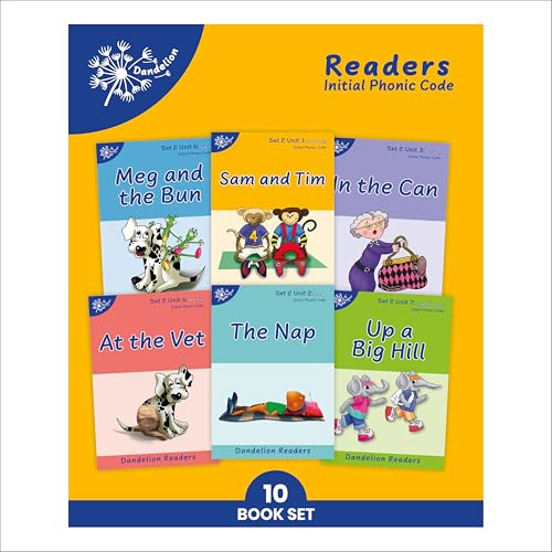 Phonic Books Dandelion Readers Set 2 Units 1-10 Sam and Tim (Alphabet Code Blending 4 and 5 Sound Words)