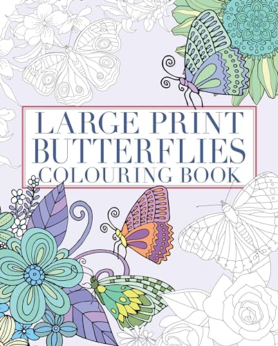 Large Print Butterflies Colouring Book