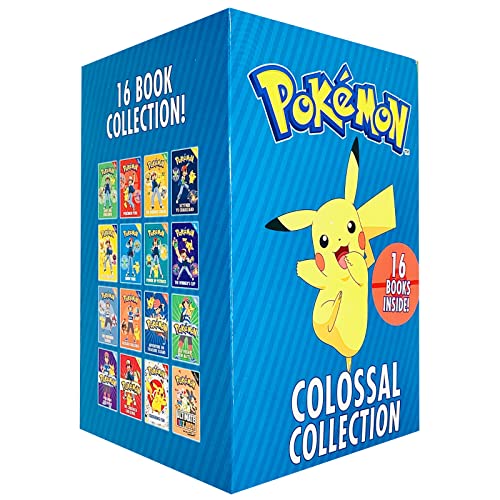 Pokémon Colossal Collection 16 Books Box Set (Ash's Big Challenge, Pokémon Peril, Orange League, Scyther vs Charizard, Race to Danger, Show Time, Power Up Psyduck, Winners Cup, Pokémon School & More)