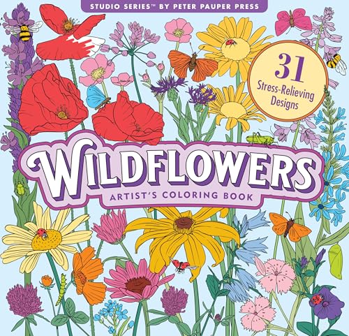 Wildflowers Adult Coloring Book (31 One-Sided Designs on Thick Paper)