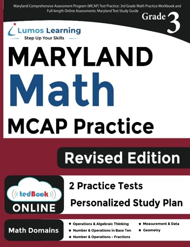 Maryland Comprehensive Assessment Program (MCAP) Test Practice: 3rd Grade Math Practice Workbook and Full-length Online Assessments: Maryland Test Study Guide