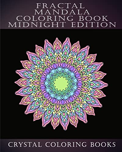Fractal Mandala Coloring Book Midnight Edition