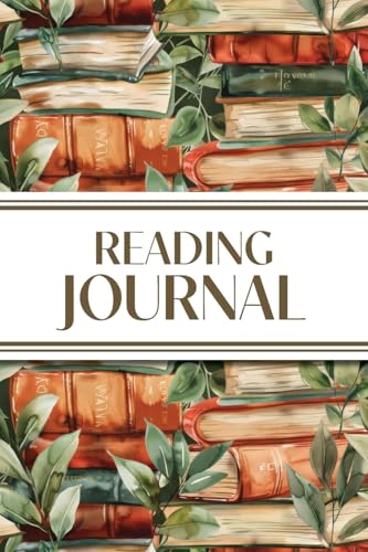 Reading Journal (Watercolour Stacked Books with Leaves)