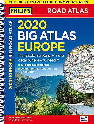 2020 Philip's Big Road Atlas Europe