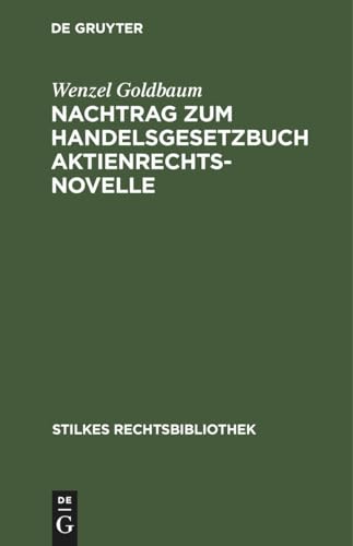 Nachtrag Zum Handelsgesetzbuch Aktienrechtsnovelle