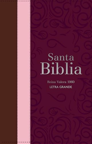 Biblia Rvr 1960 Letra Grande Tamaño Manual Tricolor Guinda Palo Rosa Marrón Con Cierre E Índice (Bible Rvr 1960 Large Print Handsize Leatherlike Tricolor Cherry Rosewood Brown Indexed with Zipper (Spanish Edition)