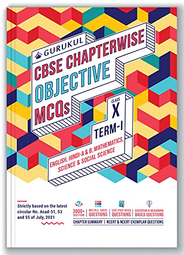 Chapterwise Objective MCQS Book for Cbse Class 10 Term I Exam : 3000+ Questions (Case Study, Multiple Choice)