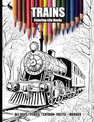 Trains Coloring Book for All Ages
