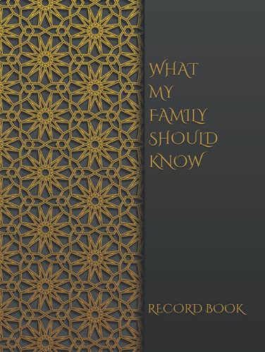 WHAT MY FAMILY SHOULD KNOW RECORD BOOK: *Final Wishes Organizer* Estate Planner, Dependents/Pets, Medical/DNR, Last Wishes, Funeral Plan, (Will Planning Workbook, 8.5X11)