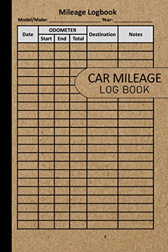Car Mileage Log Book : Car Mileage Journal for Business or Personal Taxes with Simple Brown Cover Automotive Daily Tracking Miles Record Book