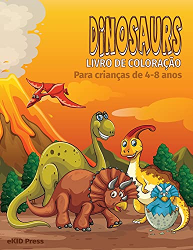 Livro para colorir dinossauros para criancas de 4 a 8 anos