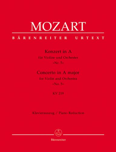 Concerto for Violin No.5 in A major K.219 (Violin & Piano)