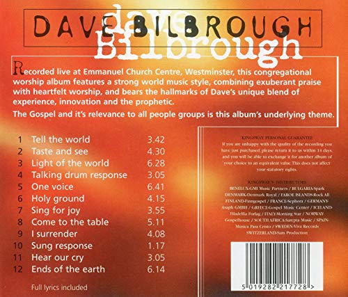 Bilbrough Dave - Live From Marsham Street
