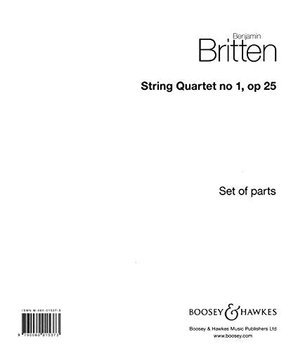 String Quartet 1 In D: op. 25. string quartet. Jeu de parties.
