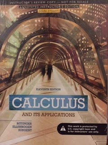 Annotated Instructor's Edition for Calculus and Its Applications