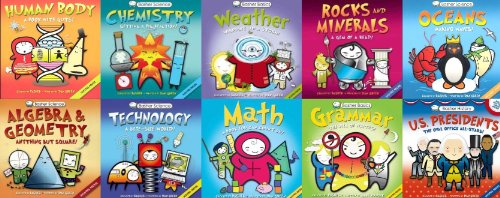 Basher Science Basics Book Learning Library Basher Human Body Chemistry Weather Rocks Minerals Oceans Algebra Geometry Technology Math Grammar US Presidents