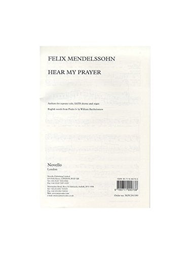 Felix Mendelssohn: Hear My Prayer (Soprano/Satb) Chant