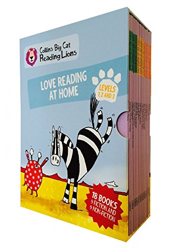 Collins Big Cat Reading Lions - Level 1,2,3: Fluent Reading at Home - 18 Books Box Set Collection