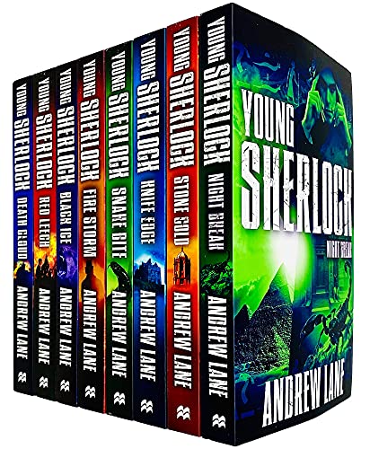 Andrew Lane Young Sherlock Holmes 8 Books Collection Set (Night Break, Stone Cold, Knife Edge, Snake Bite, Fire Storm, Black Ice, Red Leech, Death Cloud)