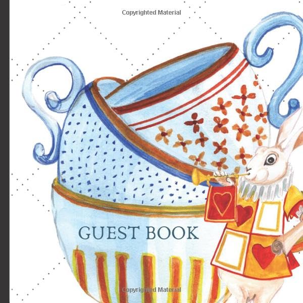 Guest Book: Gorgeous Alice in Wonderland Theme Party Guest Book Includes Gift Tracker and Picture Memory Section (Alice in Wonderland Party Guest Books)