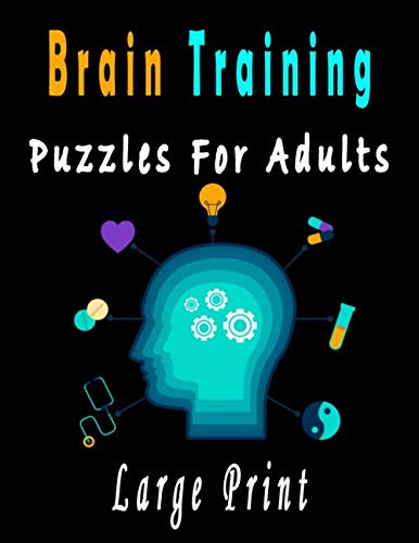 Brain Training: Large Print Puzzles Activity Book for Adults, 240+ Large Print Mixed Puzzles – Word search, Sudoku, Cryptograms, Word Scramble