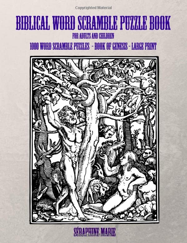 Biblical Word Scramble Puzzle Book for Adults and Children Large Print: 1000 Word Puzzles From The Book Of Genesis for Adults and Children, Word Scramble (Anagrams) Puzzle Book, Word Puzzle Games