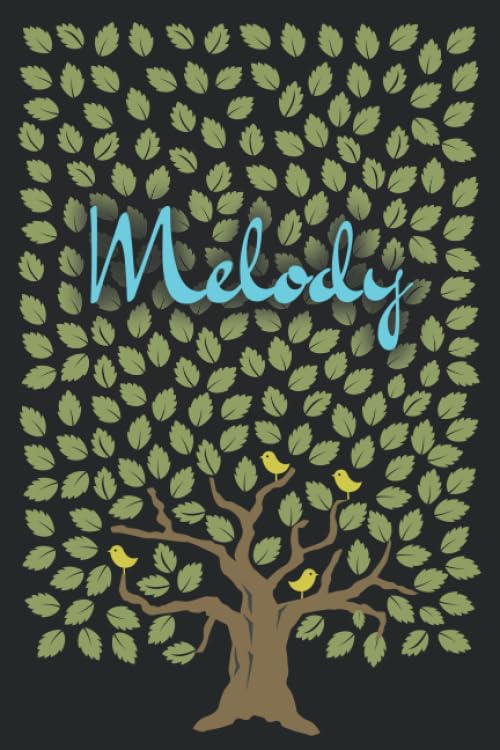 Melody: Personalized notebook name « Melody » | Birthday Gift For Woman & Girl, Mom, Sister .. | Birds on the tree design | Lined Journal, 120 Pages, size 6 x 9